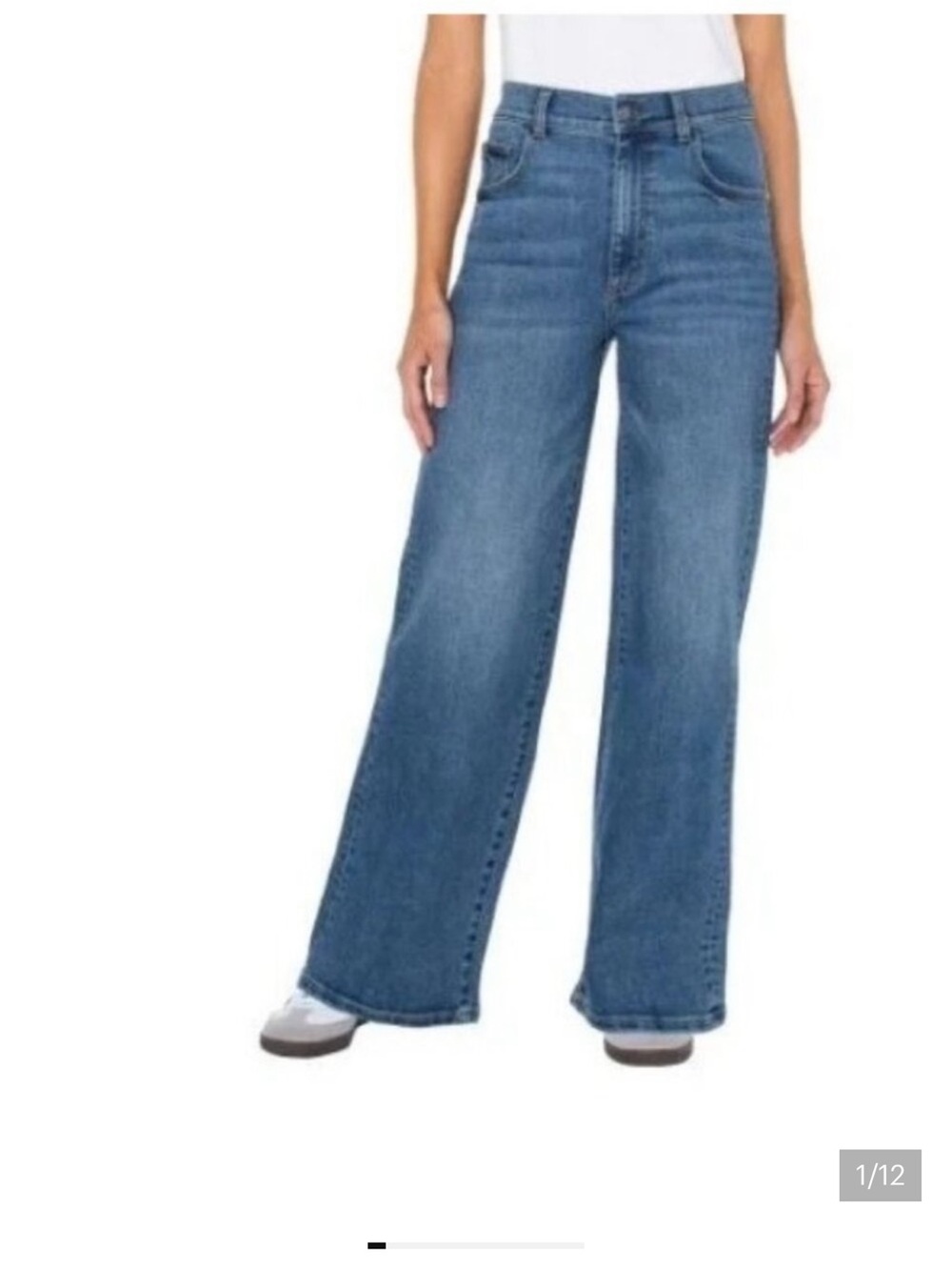 Well Worn Light Blue Wide Leg Jeans